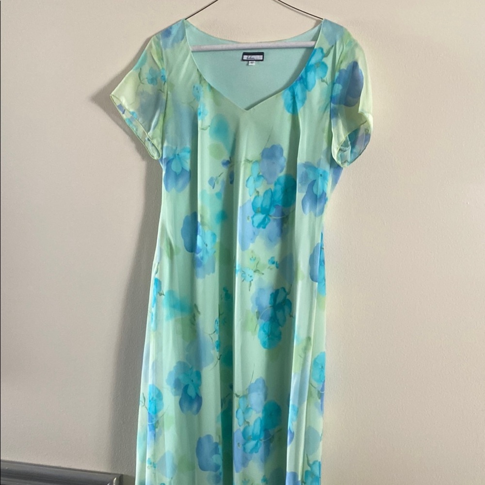 Spring Floral Green Dress
